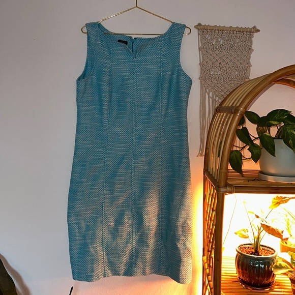 Talbots Light Blue Tweed Sheath Dress Sz.16 NWT! - Picture 1 of 7